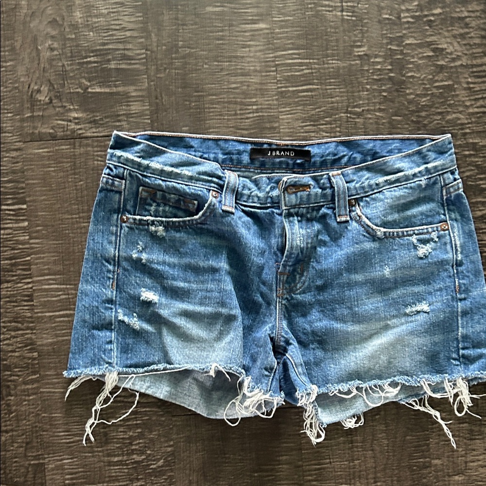 J Brand Women's Frayed Blue Jean Shorts